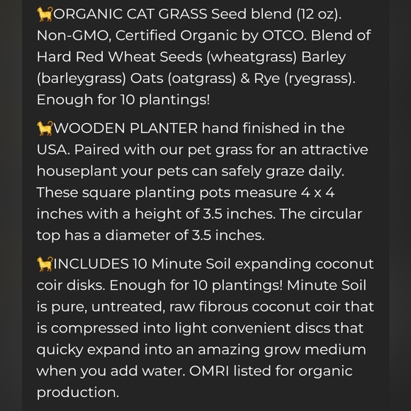 NEW IN BOX Deluxe Cat Grass Kit - With Wooden Planter - Picture 7 of 7
